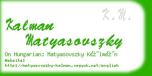 kalman matyasovszky business card